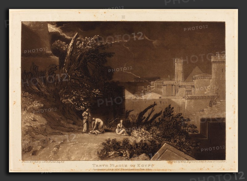 Joseph Mallord William Turner and William Say (British, 1768 - 1834), Tenth Plague of Egypt, published 1816, etching and mezzotint