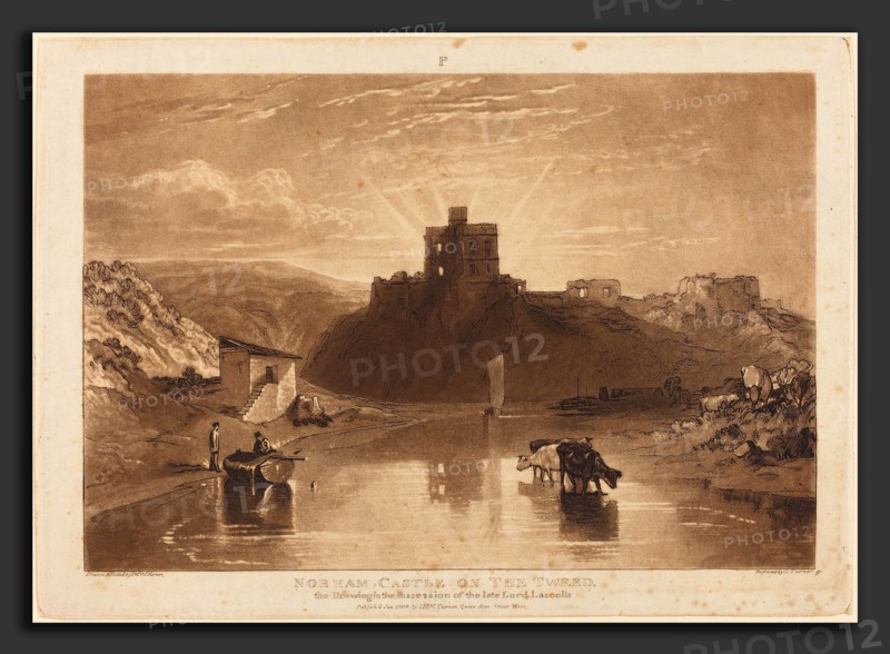 Joseph Mallord William Turner and Charles Turner (British, 1775 - 1851), Norham Castle, published 1816, etching and mezzotint