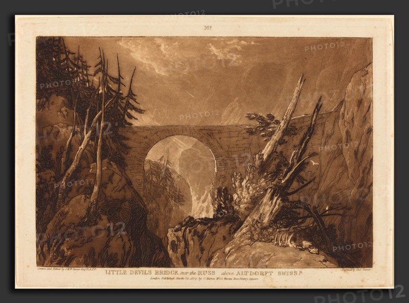 Joseph Mallord William Turner and Charles Turner (British, 1773 - 1857), Little Devil's Bridge, published 1809, etching and mezzotint