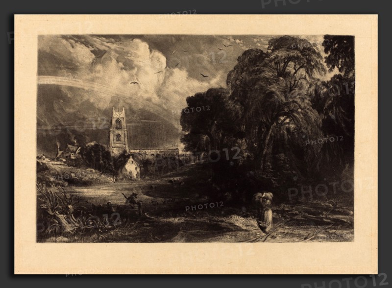 David Lucas after John Constable (British, 1802 - 1881), Stoke-by-Neyland, in or after 1829, mezzotint [progress proof]