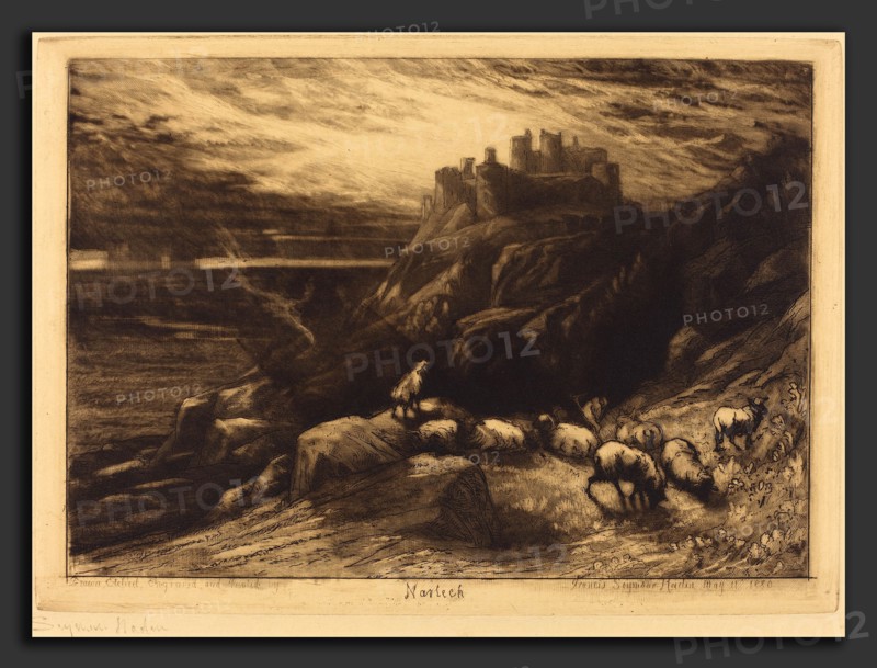 Francis Seymour Haden (British, 1818 - 1910), Harlech (No.2), 1880, mezzotint with etching and drypoint (copper) in brown-black
