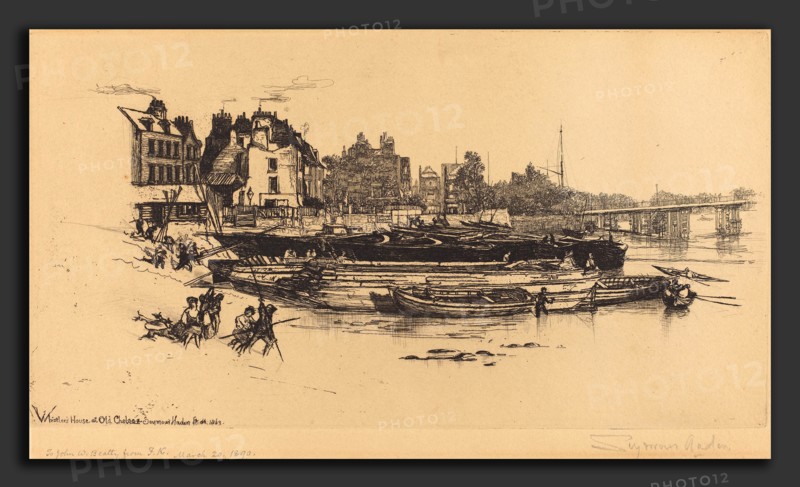 Francis Seymour Haden (British, 1818 - 1910), Whistler's House, Old Chelsea, 1863, etching with drypoint