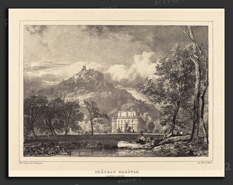 Richard Parkes Bonington after Francois Alexandre Pernot (British, 1802 - 1828), Chateau d'Argyle, 1826, lithograph