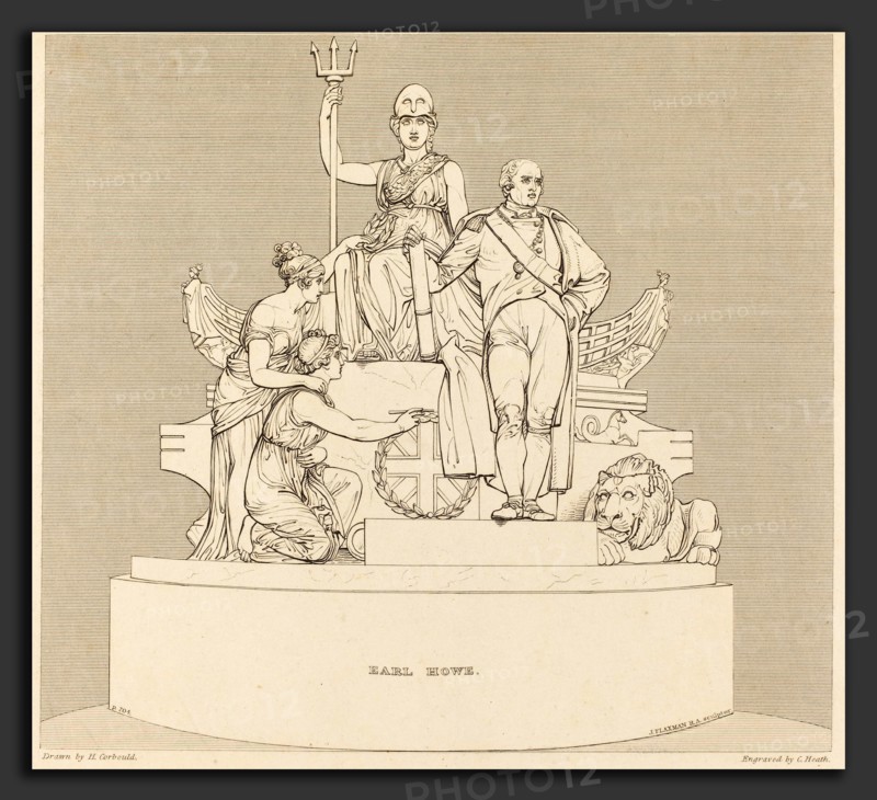 Charles Heath after Henry Corbould after John Flaxman (British, 1784-1785 - 1848), Monument to Earl Howe, published 1818, etching