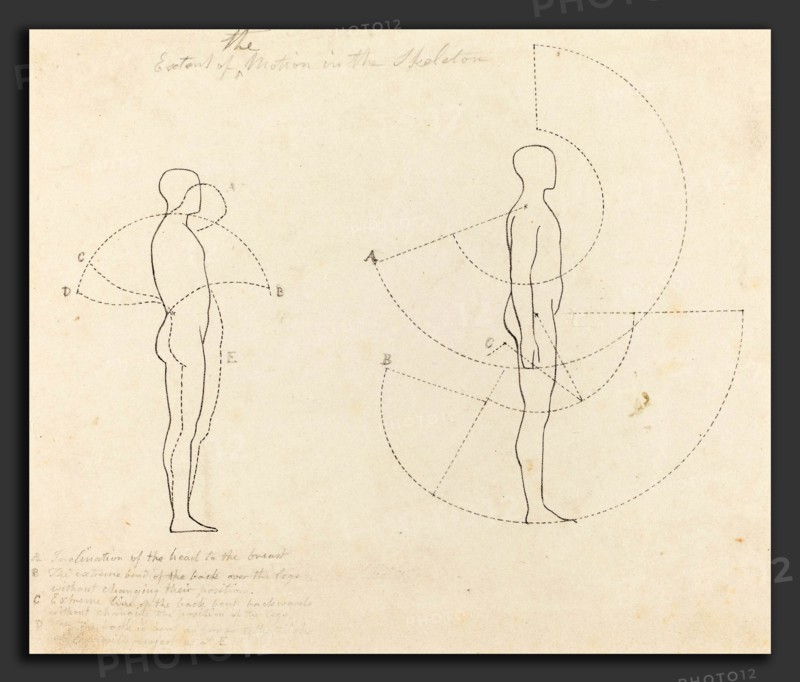 George Scharf after John Flaxman (German, 1788 - 1860), Extent of Motion Shown in Two Figures, published 1829, lithograph [proof before letters]