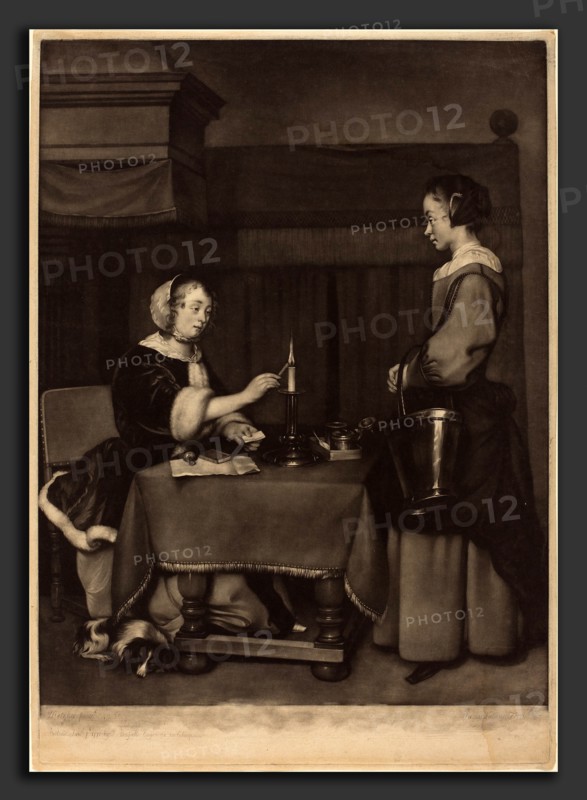 James Watson after Gabriel Metsu (British, 1719 - 1804), The Female Correspondent, 1771, mezzotint on laid paper