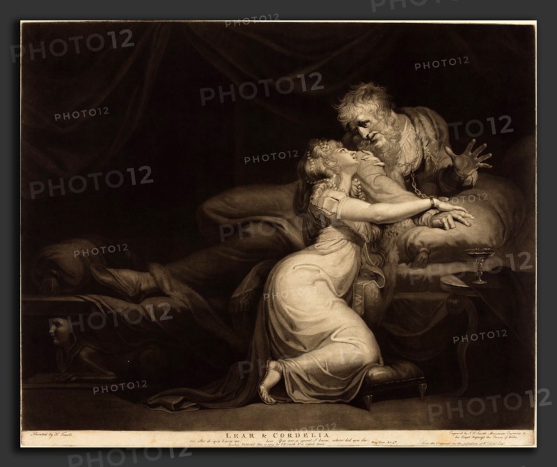 John Raphael Smith after Henry Fuseli (British, 1752 - 1812), Lear and Cordelia, 1784, mezzotint on laid paper