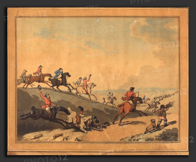 Thomas Rowlandson (British, 1756 - 1827), The Chase, published 1787, hand-colored etching and aquatint on J. Whatman paper
