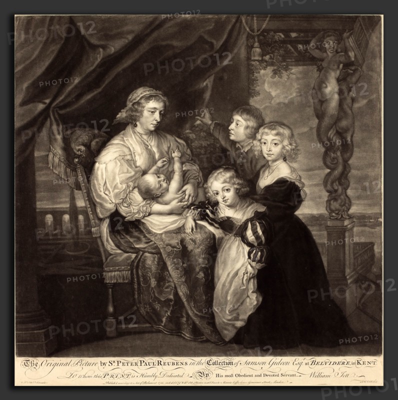 James McArdell after Sir Peter Paul Rubens (British, c. 1729 - 1765), The Gerbier Family, 1755, mezzotint on laid paper