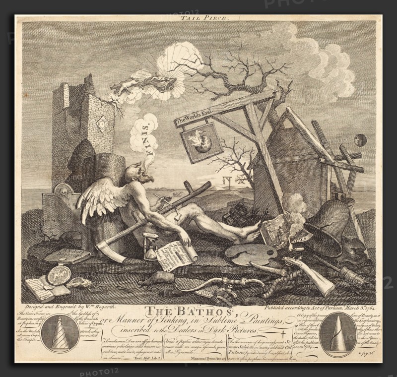 William Hogarth (English, 1697 - 1764), Tailpiece, or The Bathos, 1764, etching and engraving