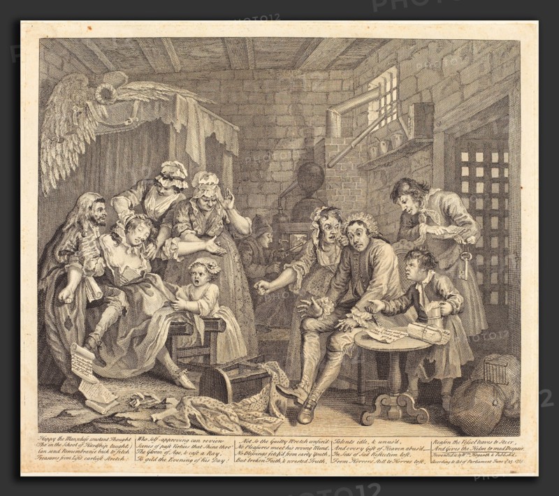 William Hogarth (English, 1697 - 1764), A Rake's Progress: pl.7, 1735, etching and engraving
