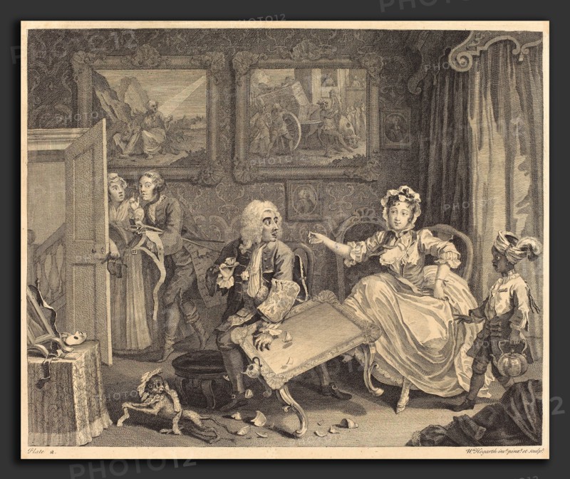 William Hogarth (English, 1697 - 1764), A Harlot's Progress: pl.2, 1732, etching and engraving