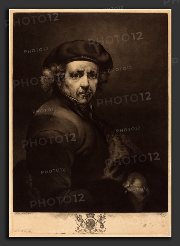 Richard Earlom after Rembrandt van Rijn (British, 1743 - 1822), Rembrandt, Self-Portrait, 1767, mezzotint