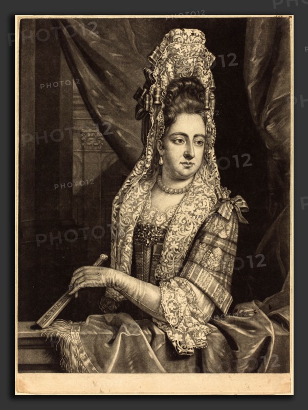 John Smith after Jan van der Vaart (English, probably 1652 - 1742), Queen Mary, 1690, mezzotint on laid paper