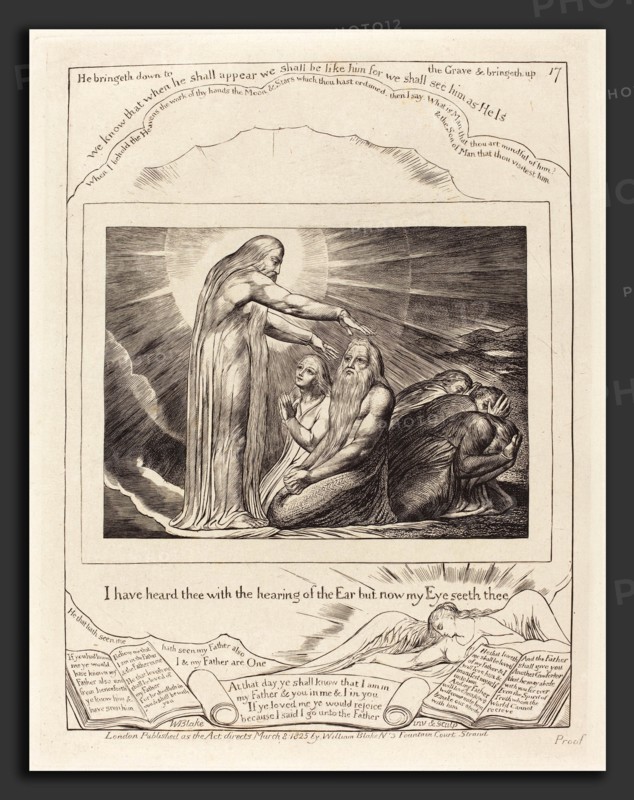 William Blake (British, 1757 - 1827), The Vision of God, 1825, engraving on India paper