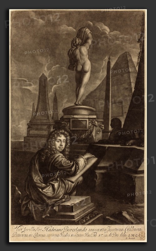Isaak Beckett after Simon du Bois (English, 1653 - 1715 or 1719), Adrian Beverland, c.1686, mezzotint on laid paper