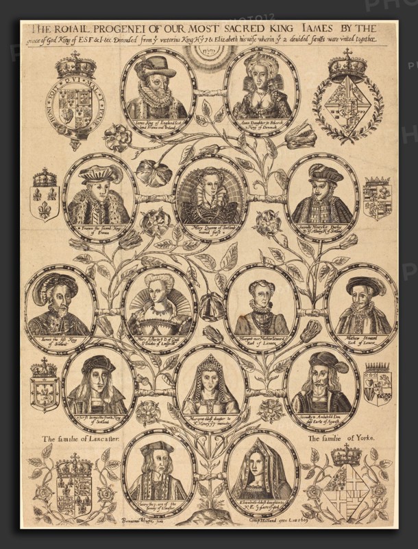 Benjamin Wright (English, born c. 1575), Royal Progeny of King James, 1619, engraving