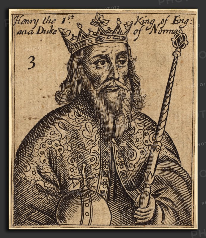 British 17th Century, Henry I, King of England, engraving