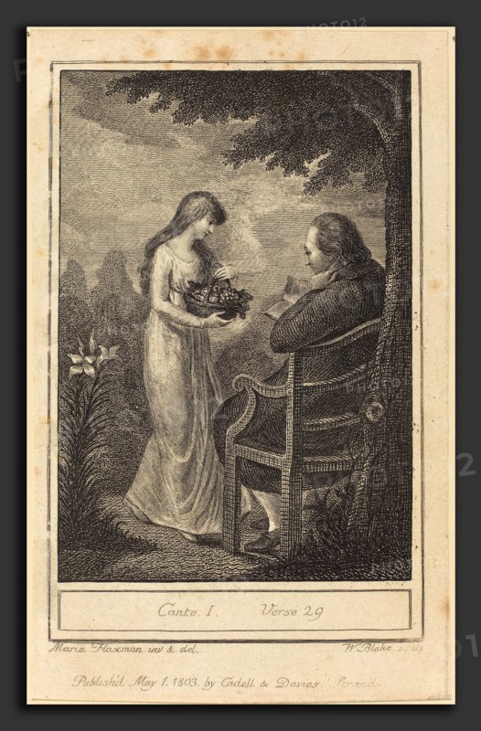 William Blake after Mary Ann Flaxman (British, 1757 - 1827), Canto I, Verse 29, 1803, engraving