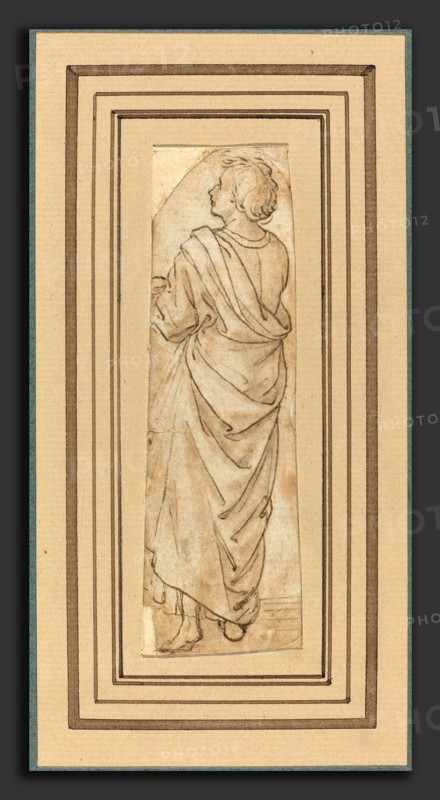 Maso Finiguerra (Italian, 1426 - 1464), Saint John at the Foot of the Cross, c. 1460-1470, pen and brown ink and brown wash on laid paper