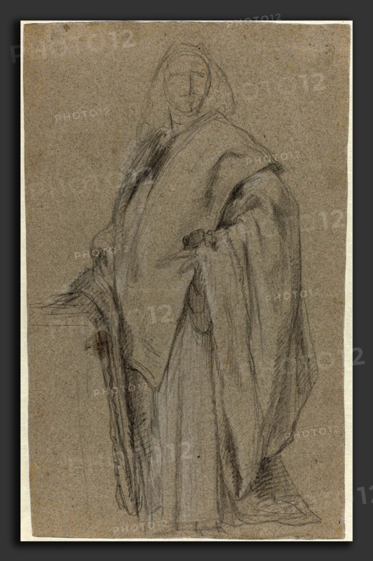 Alessandro Longhi or Pietro Longhi (Italian, 1733 - 1813), Portrait of a Procurator, black chalk heightened with white on gray paper