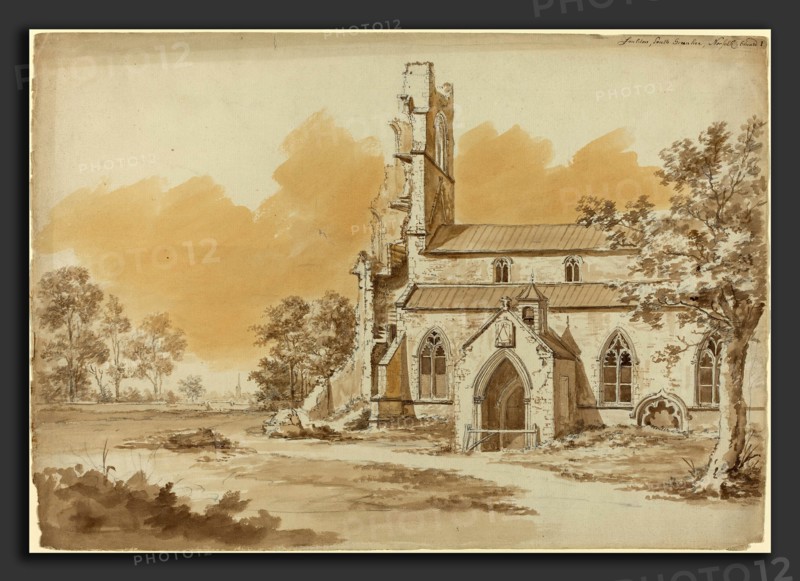 Hendrik Frans de Cort (Flemish, 1742 - 1810), Fauldon, South Greenhoe, Norfolk, probably 1794, graphite and brown wash on laid paper