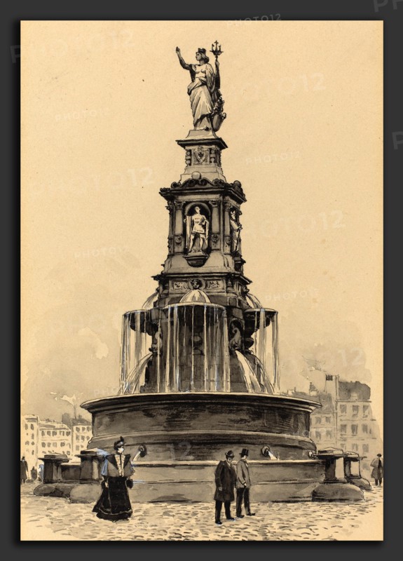 Fritz Stoltenberg (German, 1855 - 1921), Hansa-Brunnen, 1893, watercolor