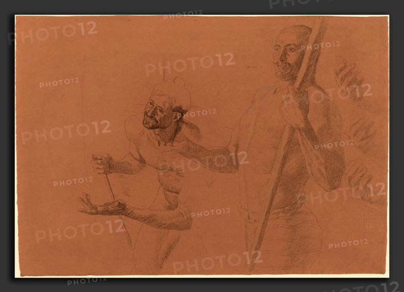 Otto Greiner, Studies for a Boatman, German, 1869 - 1916, black and blue chalk on red-brown paper