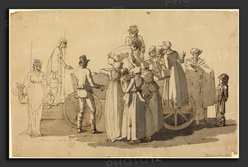 Anton Wachsmann (German, c. 1765 - c. 1836), Market Scene, c. 1800, pen and black ink with gray wash over graphite