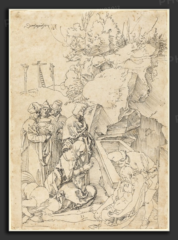 Albrecht DÃ¼rer (German, 1471 - 1528), The Entombment, 1504, pen and gray ink on laid paper