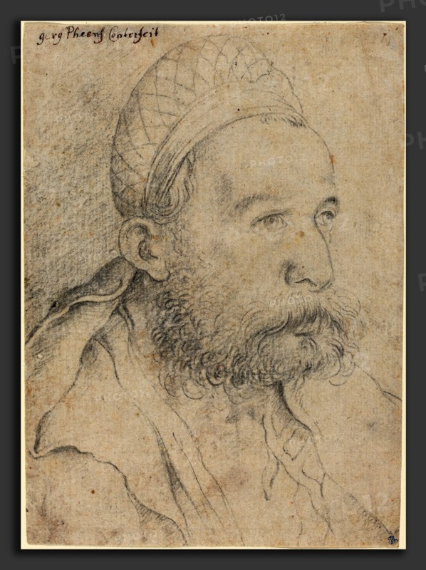 Leonhard Beck (German, c. 1480 - 1542), Portrait of a Man, c. 1515, black chalk on laid paper
