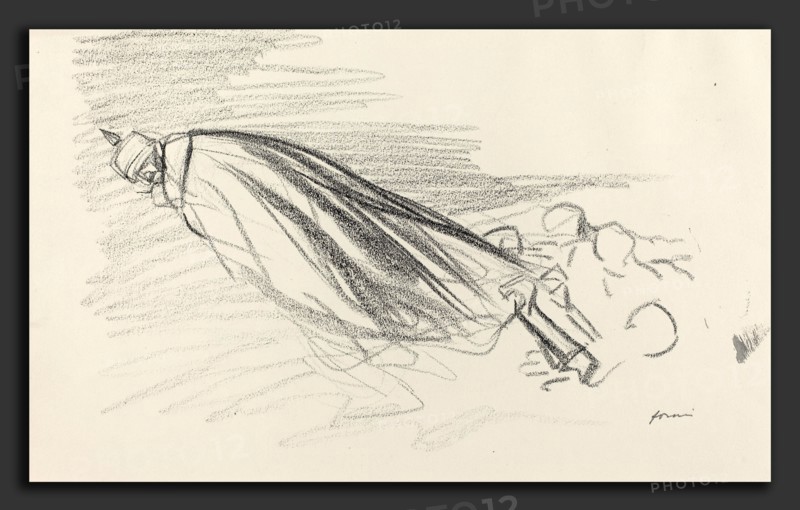 Jean-Louis Forain, Ceux de la priemiere heure. "Sire! ou en somme-nous de la guerre fraiche et joyeuse!", French, 1852 - 1931, c. 1914-1919, black crayon on wove paper