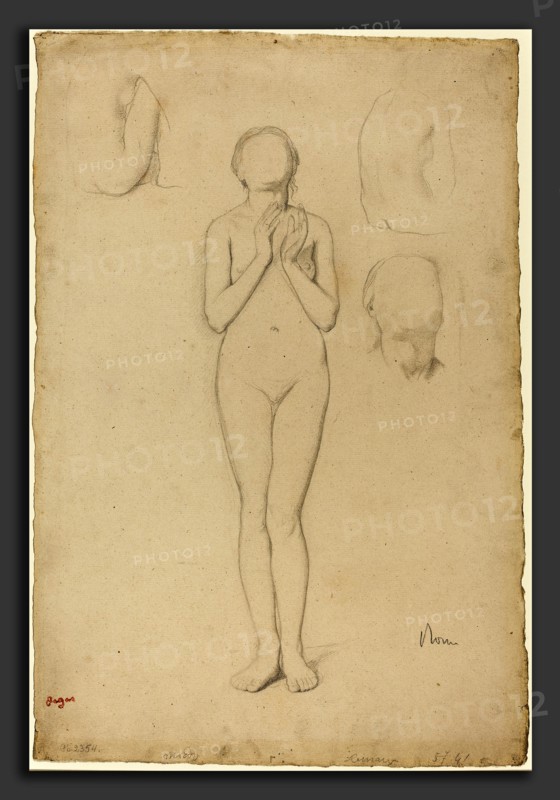 Edgar Degas (French, 1834 - 1917), Study of a Female Nude, 1856-1858, graphite