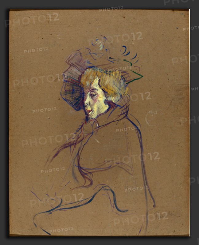 Henri de Toulouse-Lautrec (French, 1864 - 1901), Jane Avril, 1892, oil on cardboard mounted on wood