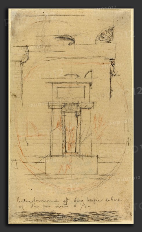 Charles Meryon (French, 1821 - 1868), Moliere's Tomb, probably c. 1854, graphite with touches of red chalk on laid paper