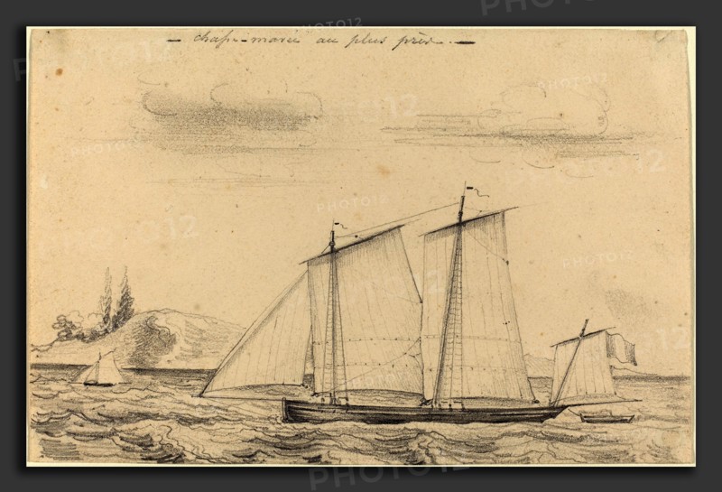Charles Meryon (French, 1821 - 1868), Chasse-maree au plus pres, graphite