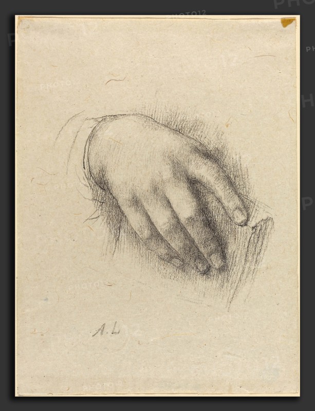 Alphonse Legros, The Hand of the Artist's Daughter, French, 1837 - 1911, black crayon