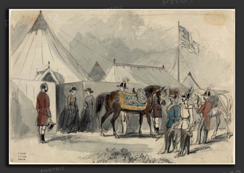 Constantin Guys (French, 1805 - 1892), The Queen, watercolor and graphite on wove paper