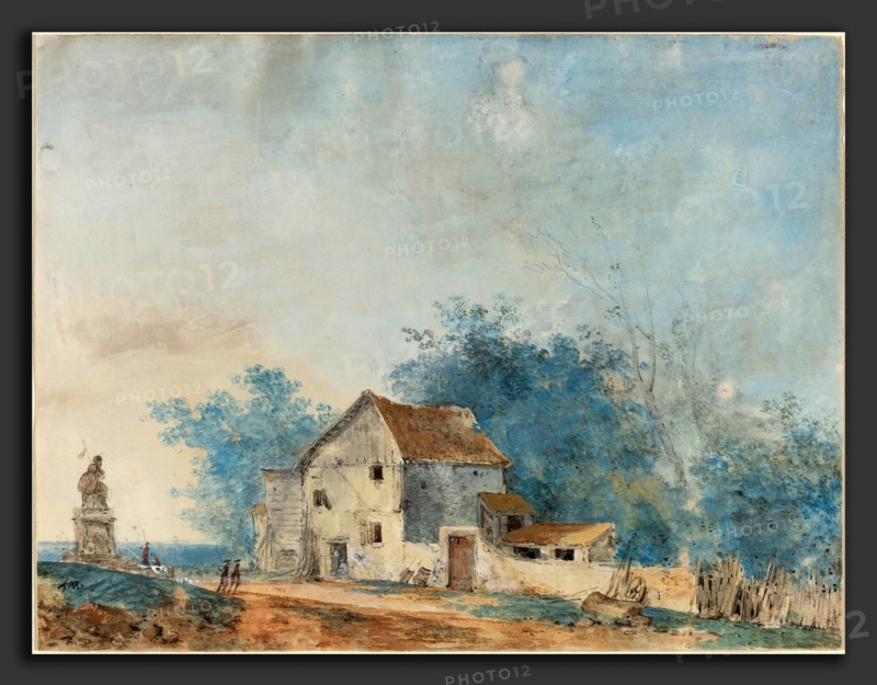 Louis Gabriel Moreau (French, 1739 - 1806), Landscape, late 1770s, watercolor and gouache over graphite