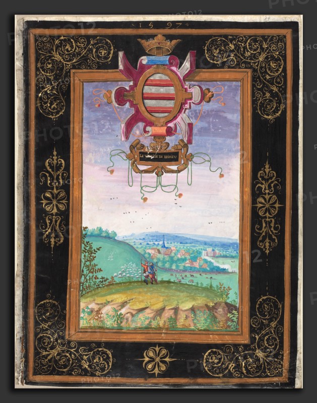 Adrien Montigny (French, 16th century), Le Villaige de Brimeu, c. 1597, gouache and watercolor on vellum