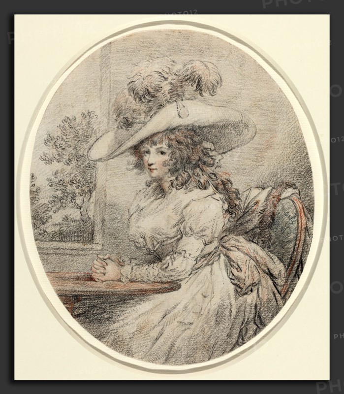George Morland (British, 1763 - 1804), Anne Ward Morland, c. 1786, graphite with black and red chalk on laid paper