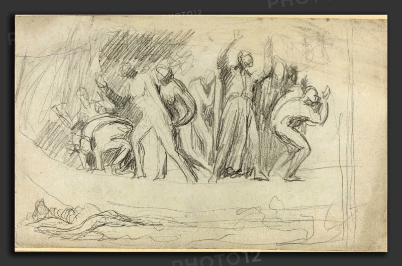 George Romney (British, 1734 - 1802), Study for "The Deluge", 1790s, graphite on wove paper