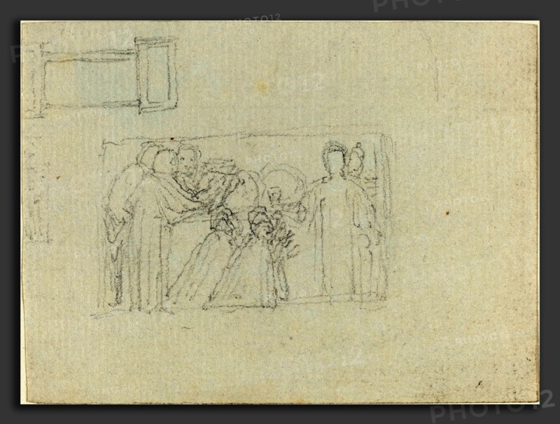 John Flaxman (British, 1755 - 1826), Sheet of Studies [recto and verso], graphite