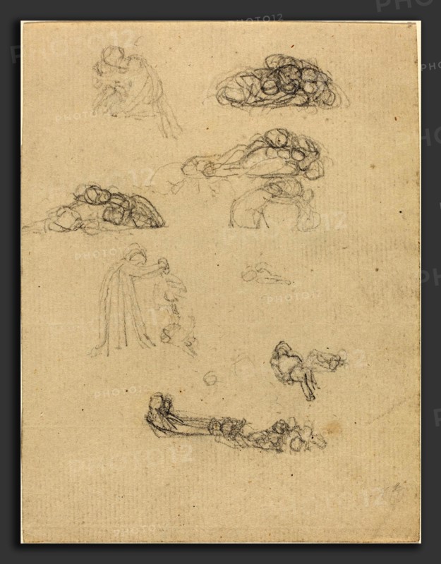 John Flaxman (British, 1755 - 1826), Sheet of Studies, graphite