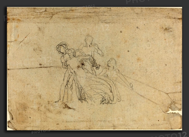 John Flaxman (British, 1755 - 1826), Sheet of Studies [recto and verso], graphite