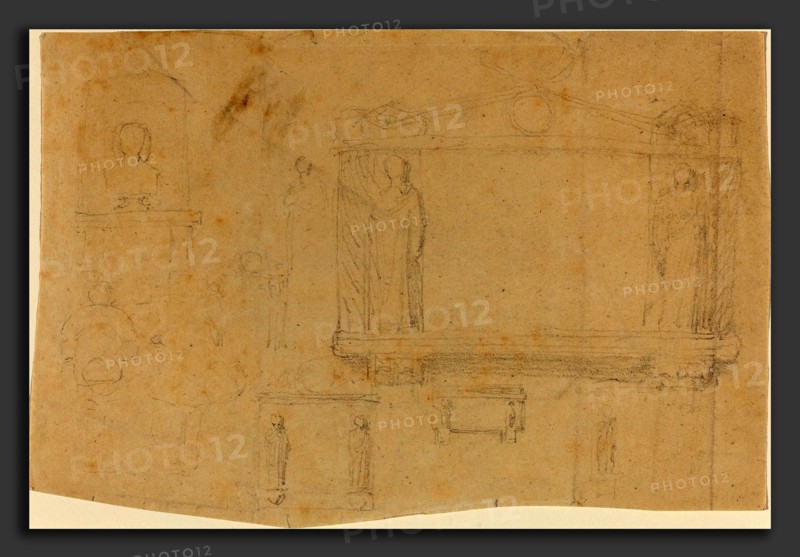 John Flaxman (British, 1755 - 1826), Designs for Monuments, graphite