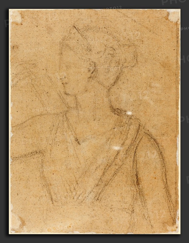 Benjamin Robert Haydon (British, 1786 - 1846), Study of the Statue of Diana in the Vatican, charcoal on laid paper