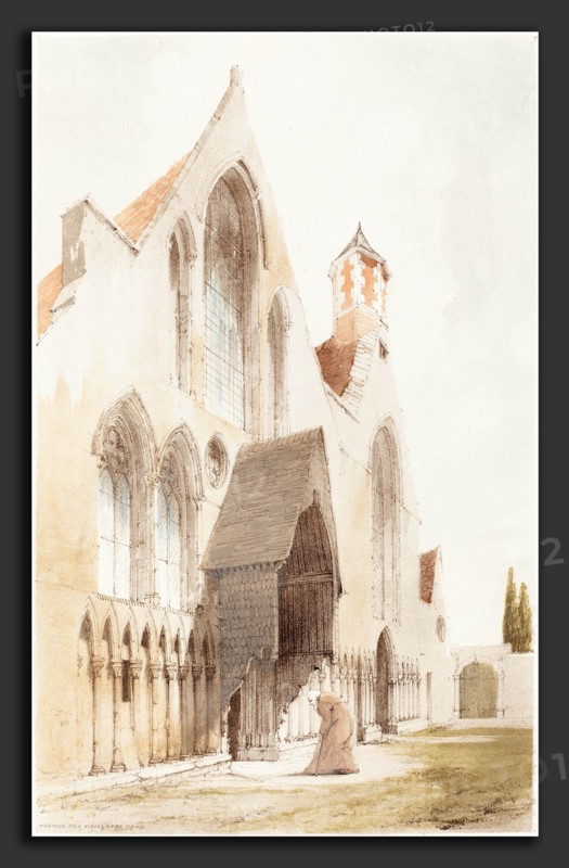 Thomas Shotter Boys (British, 1803 - 1874), Hospice des Viellards, Gand, 1839, color lithograph on wove paper