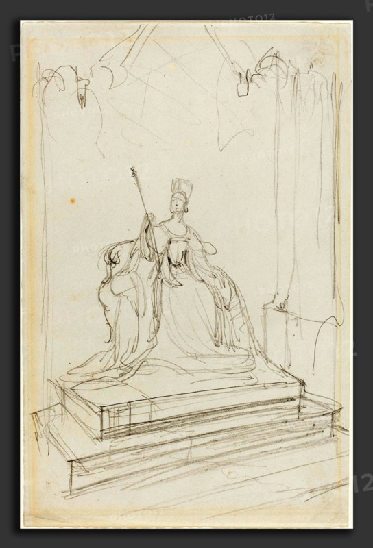 Sir George Hayter (British, 1792 - 1871), Study for "Queen Victoria Opening Parliament", 1838, graphite on wove paper