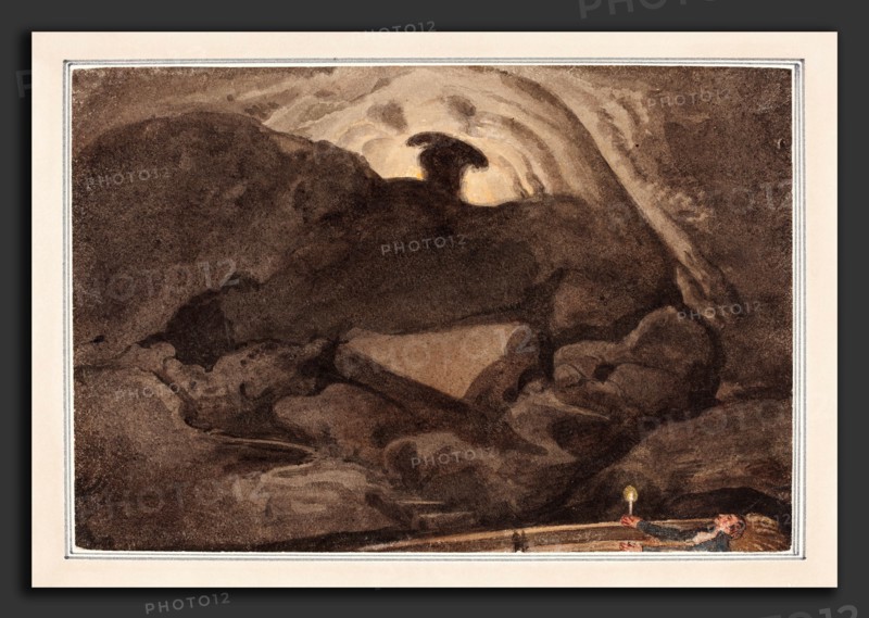 George Cumberland (British, 1754 - 1848), Scene in a Cave, watercolor on wove paper